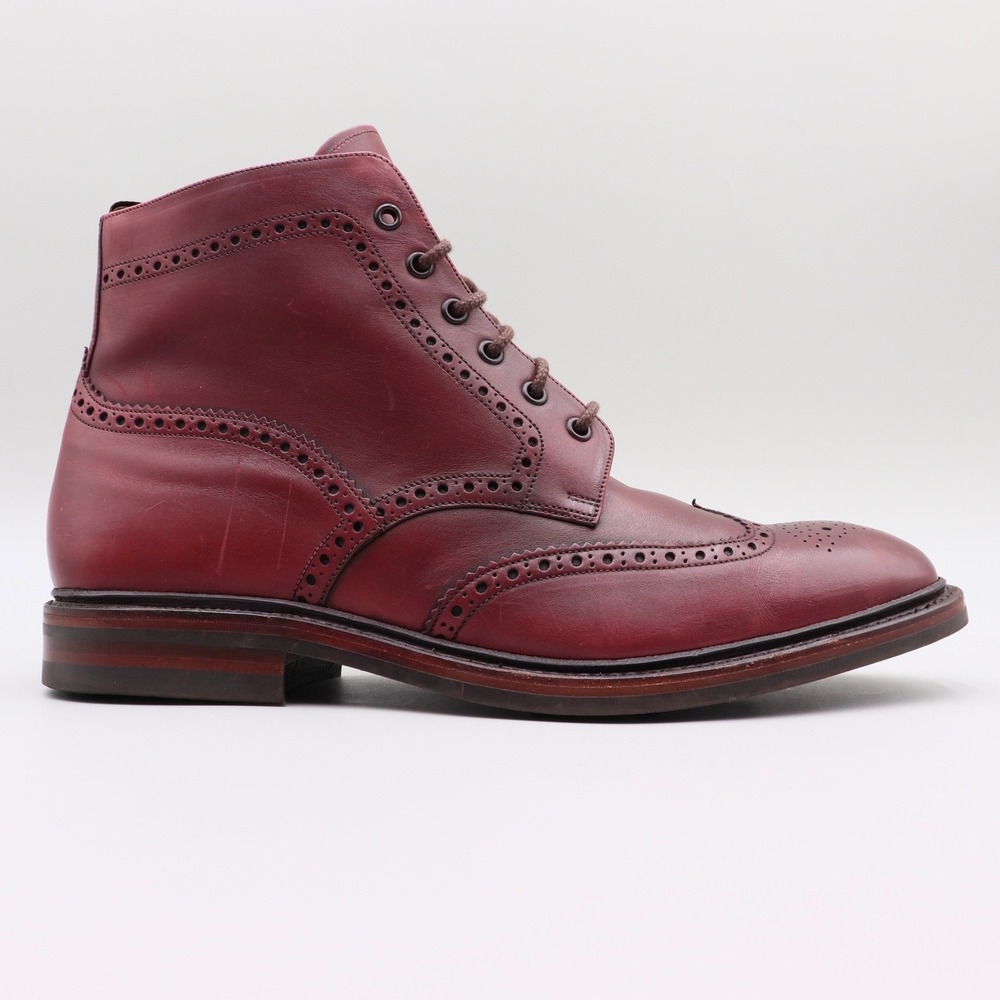 Loake 1880 Burford Dainite Burgundy Leather Wingtip Brogue Boots UK 12 US 13